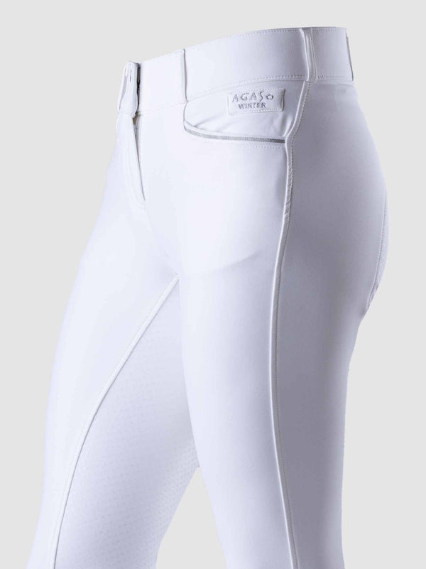 Winter Fleece Lined Breeches - Full Seat White alternate view