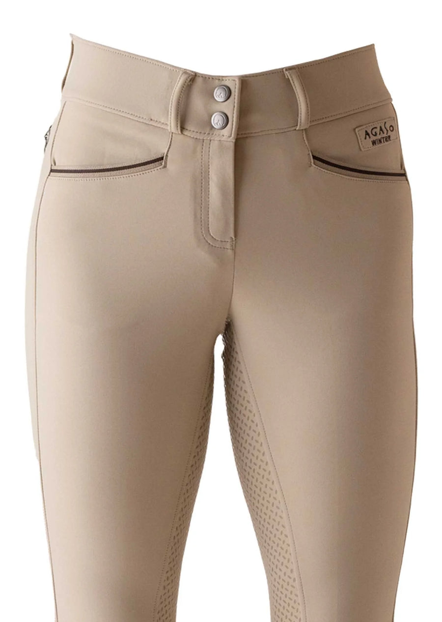 Winter Fleece Lined Breeches - Beige (Full Seat)