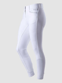 Winter Fleece Lined Breeches Knee grip- White view 5