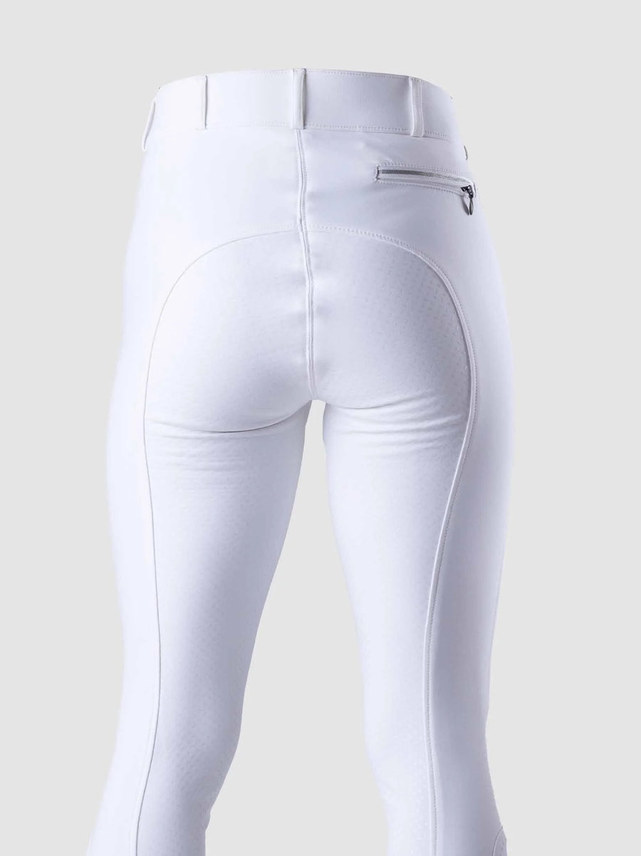 Winter Fleece Lined Breeches Knee grip- White