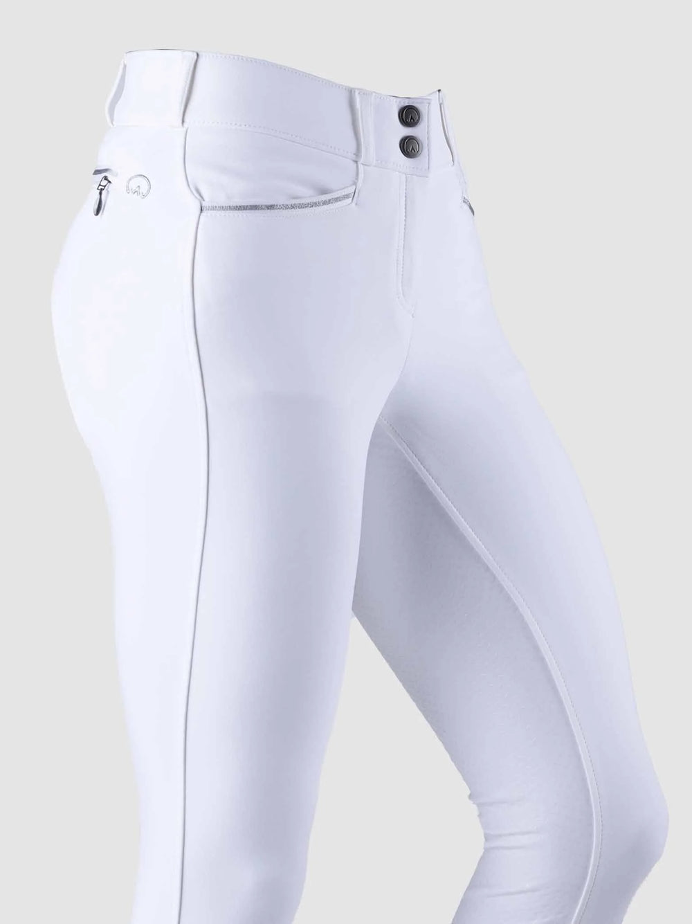 Winter Fleece Lined Breeches Knee grip- White