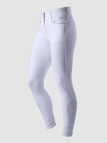 Winter Fleece Lined Knee Grip Breeches - White view 5
