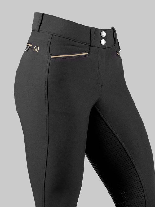 Winter Fleece Lined Breeches Full seat - Black