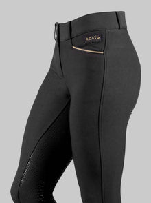 Winter Fleece Lined Breeches Full seat - Black view 2